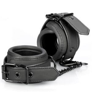 INTOYOU BLACK SHADOW HANDCUFFS VEGAN LEATHER