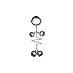 1210 LIGATURE SET COLLAR ANKLE AND WRISTS CUFFS BLACK
