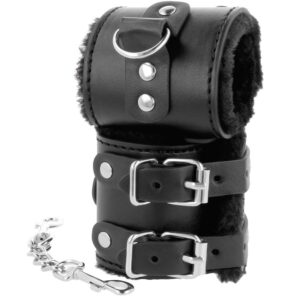 527 WIDE BLACK HAND CUFFS WITH FUR