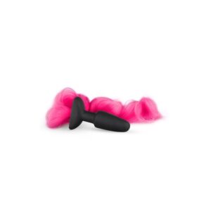 SILICONE BUTT PLUG WITH TAIL - PINK