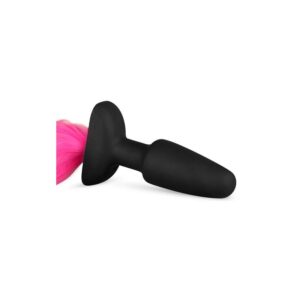 1364 SILICONE BUTT PLUG WITH TAIL PINK