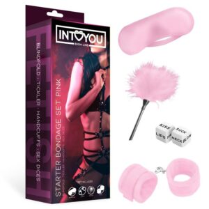 CONJUNTO BONDAGE 4 PEÇAS ROSA