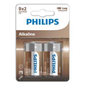 3141 PHILIPS ALKALINE PILA D LR20 BLISTER2