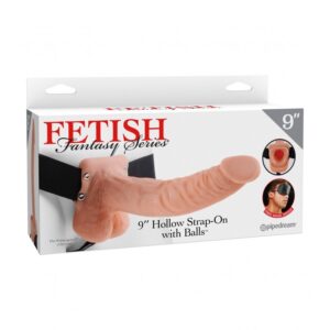 12849 FETISH FANTASY 9 HOLLOW STRAP ON WITH BALLS