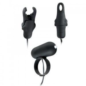 19093 FETISH FANTASY VIBRATING COCKRING WITH NIPPL CLAMP