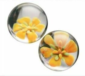 19613 FLOWER BENWA GLASS BALL