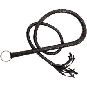 19958 BRAIDED FAUX LEATHER BULLWHIP 120 cm