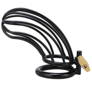 4560 METAL HARD COCK BIRD CAGE CHASTITY BLACK