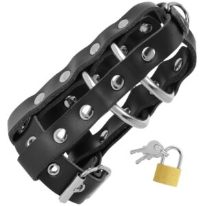 4561 DARKNESS LEATHER CHASTITY CAGE