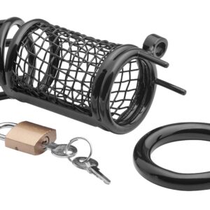 7122 METAL COCK CAGE MATRIX BLACK scaled