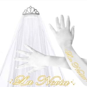 CONJUNTO DE LUVAS E VEU DE NOIVA
