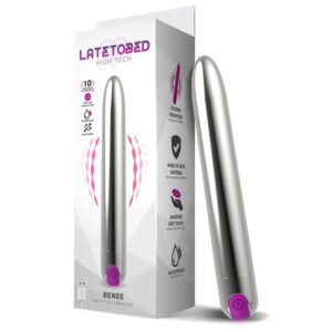 10327 RENEE VIBRADOR 10 FUNCIONES 185 CM USB PLATA