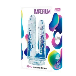 9946 DILDO DUPLO REALISTICO IMPERIUM 14 CM E 12 CM