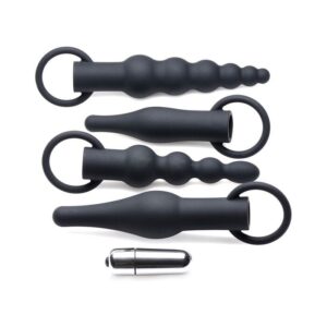 9952 CONJUNTO 4 ANAL PLUGS MINI VIBRADOR RINGED RIMMERS