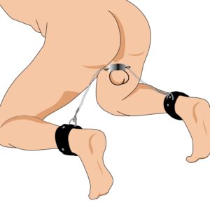 9955 RESTRICAO DE TORNOZELOS COM ANEL PARA TESTICULOS HELLS TETHER