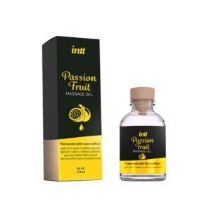 GEL DE MASSAGEM COM SABOR E EFEITO QUENTE DE MARACUJÁ, 30ML