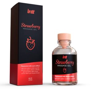 GEL DE MASSAGEM E ORAL EFEITO QUENTE DE MORANGO, 30ML