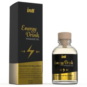 GEL DE MASSAGEM COM SABOR E EFEITO QUENTE DE BEBIDA ENERGÉTICA, 30ML