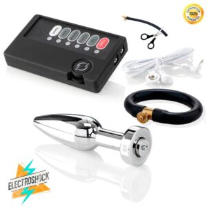 KIT ELETRO ESTIMULAÇÃO – ANEL PENIANO + PLUG ANAL