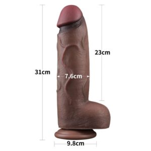 12'' pênis de silicone de camada dupla XXL