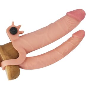 CAPA DE PÊNIS DUPLO LOVETOY COM VIBRAÇÃO +1