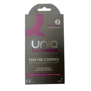 PRESERVATIVOS FEMININOS UNIQ EVA SEM LÁTEX 3 UNIDADES