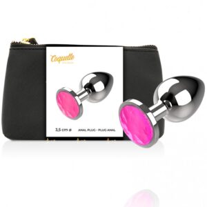 ANAL PLUG METAL COR ROSA TAMANHO M 4 X 9 CM