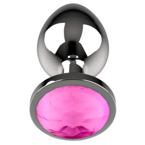 ANAL PLUG METAL COR ROSA TAMANHO M 4 X 9 CM