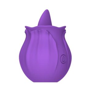 VIBRADOR PURPLEROSE COM BASE MAGNÉTICA TONGUE SILICONE USB