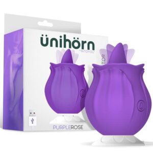 VIBRADOR PURPLEROSE COM BASE MAGNÉTICA TONGUE SILICONE USB