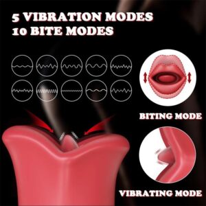 EMBER LAMBENDO E VIBRANDO FORMA DE BOCA MASSAGEADOR USB SILICONE