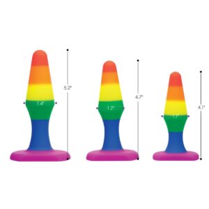 Conjunto de plugue anal de 3 peças de silicone Rainbow