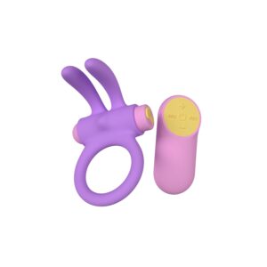 ANEL VIBRADOR RINY COM CONTROLE USB DE SILICONE LILÁS