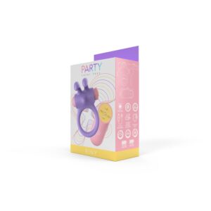 ANEL VIBRADOR RINY COM CONTROLE USB DE SILICONE LILÁS