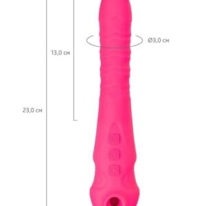JOS Vibrator-pulsator JOS COTOX with vacuum stimulation, silicone, pink, 23 cm