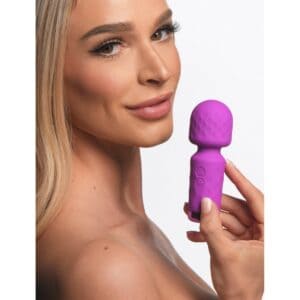 MINI VARINHA DE SILICONE RECARREGÁVEL MASSAGER ROXO