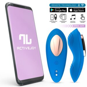 VIBRADOR DE CALCINHA DE SILICONE COM APP DOUBLE LAYER BLUE