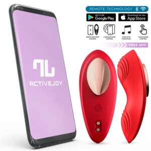 VIBRADOR DE SILICONE CALCINHA COM APP DOUBLE LAYER RED
