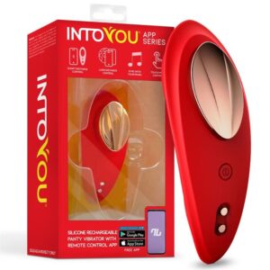 VIBRADOR DE SILICONE CALCINHA COM APP DOUBLE LAYER RED