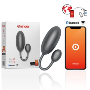 ONINDER - TOKYO HUEVO VIBRADOR PRETO 7.5 X 3.2 CM - APP GRATUITA