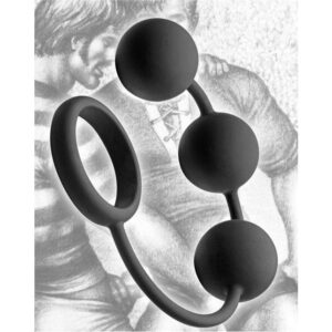 Silicone Cock Ring With 3 Weighted Balls - Black