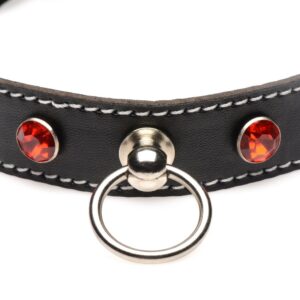 RED STONES CHOKER NECKLACE WITH RING