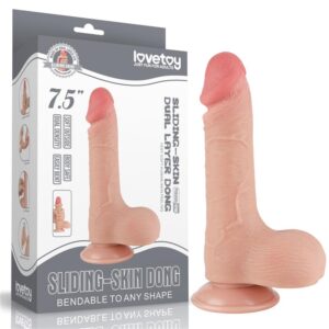 Dildo Dual Layer Sliding Leather 7.5"