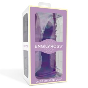 DILDO que muda de cor de roxo para rosa Tamanho M 17 cm