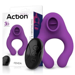 Anel Vibratório com Estimulador de Língua e Controle Remoto, 3 Motores, Magnético USB