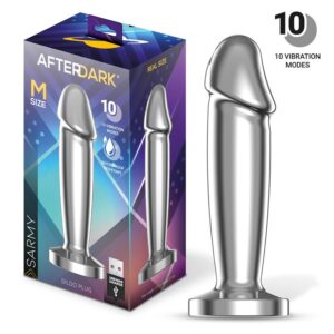 Sarmy Plugue Anal Cromado com Vibração USB Tamanho Magnético M