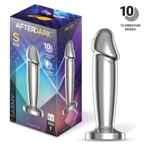 Sarmy Plugue Anal de Chrome com Vibração USB Tamanho Magnético S