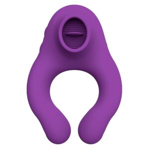 Anel Vibratório com Estimulador de Língua e Controle Remoto, 3 Motores, Magnético USB