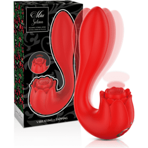 Estimulador vibrante MIA Selena com tapping vermelho.
