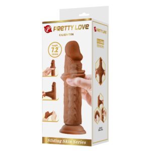 Dildo realista de 18cm com textura detalhada para prazer intenso.